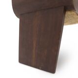 Set of heather wood and fabric chairs, 1940s.