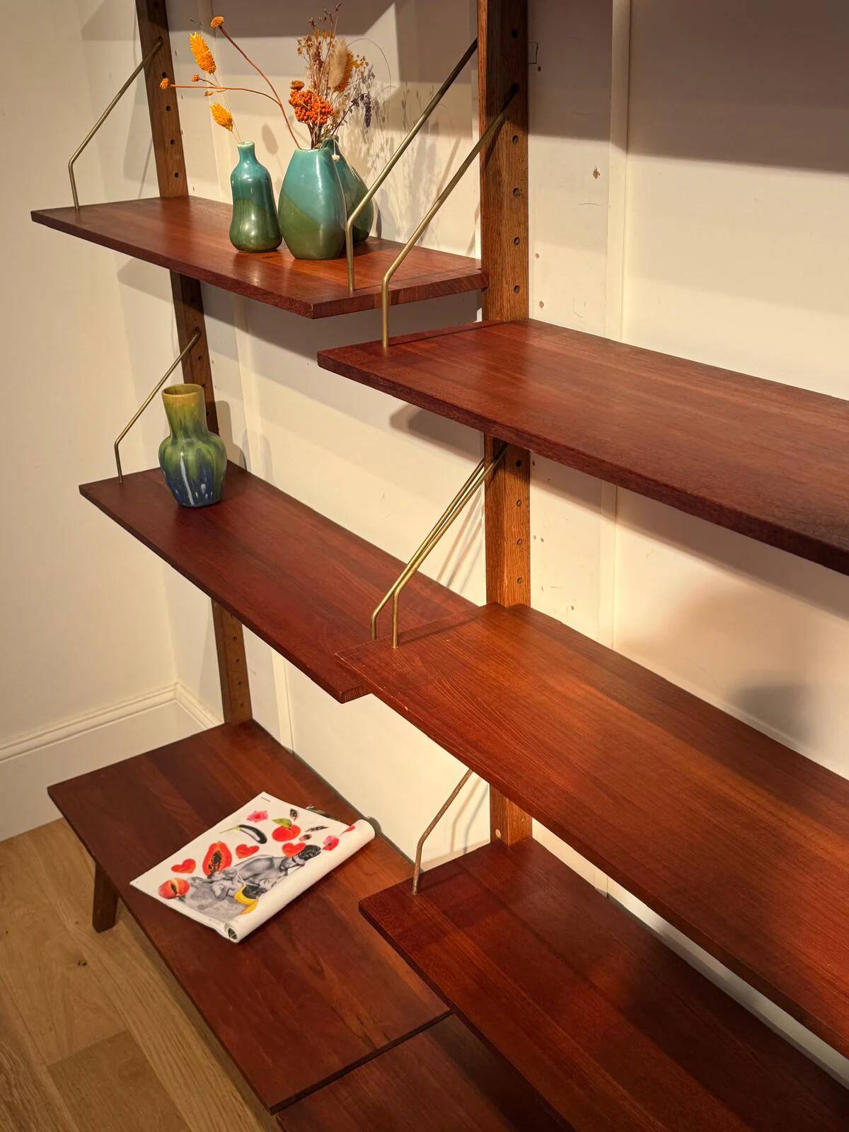 Vintage Scandinavian "Alva" library in teak