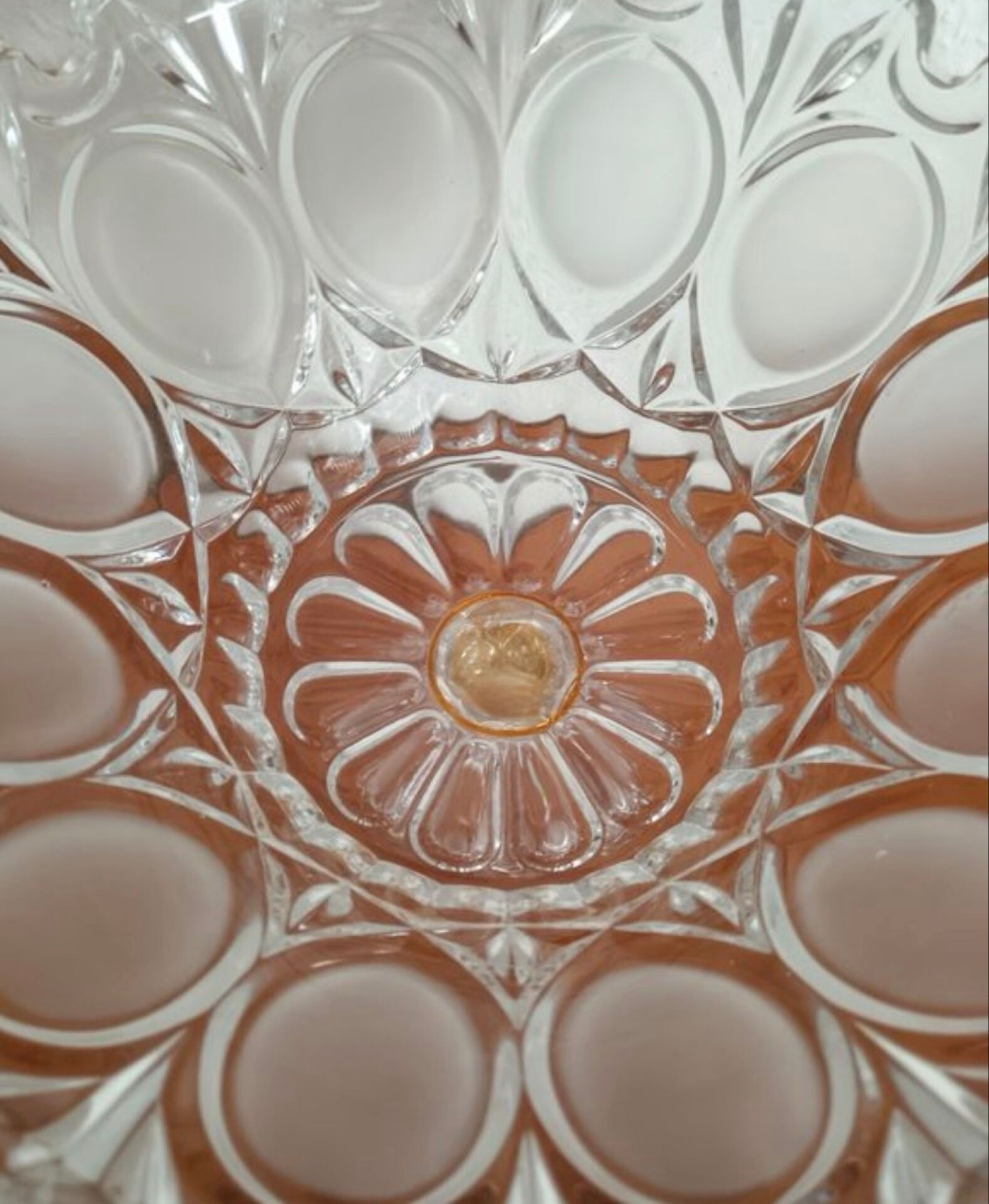 Large Bohemian crystal fruit bowl - 1950s