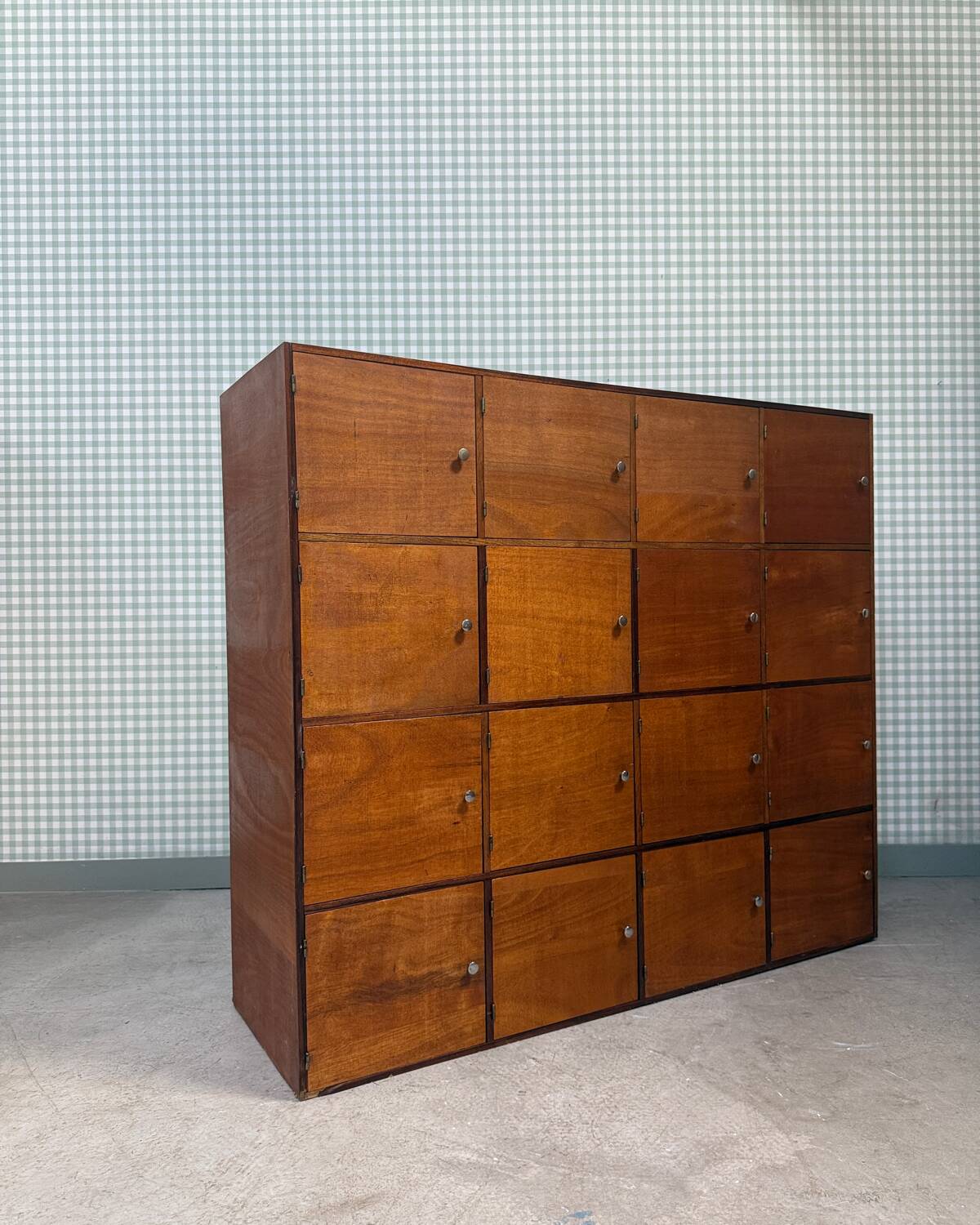 Large vintage wooden locker cabinet