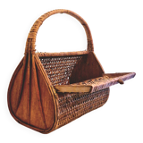 60s wicker basket handbag