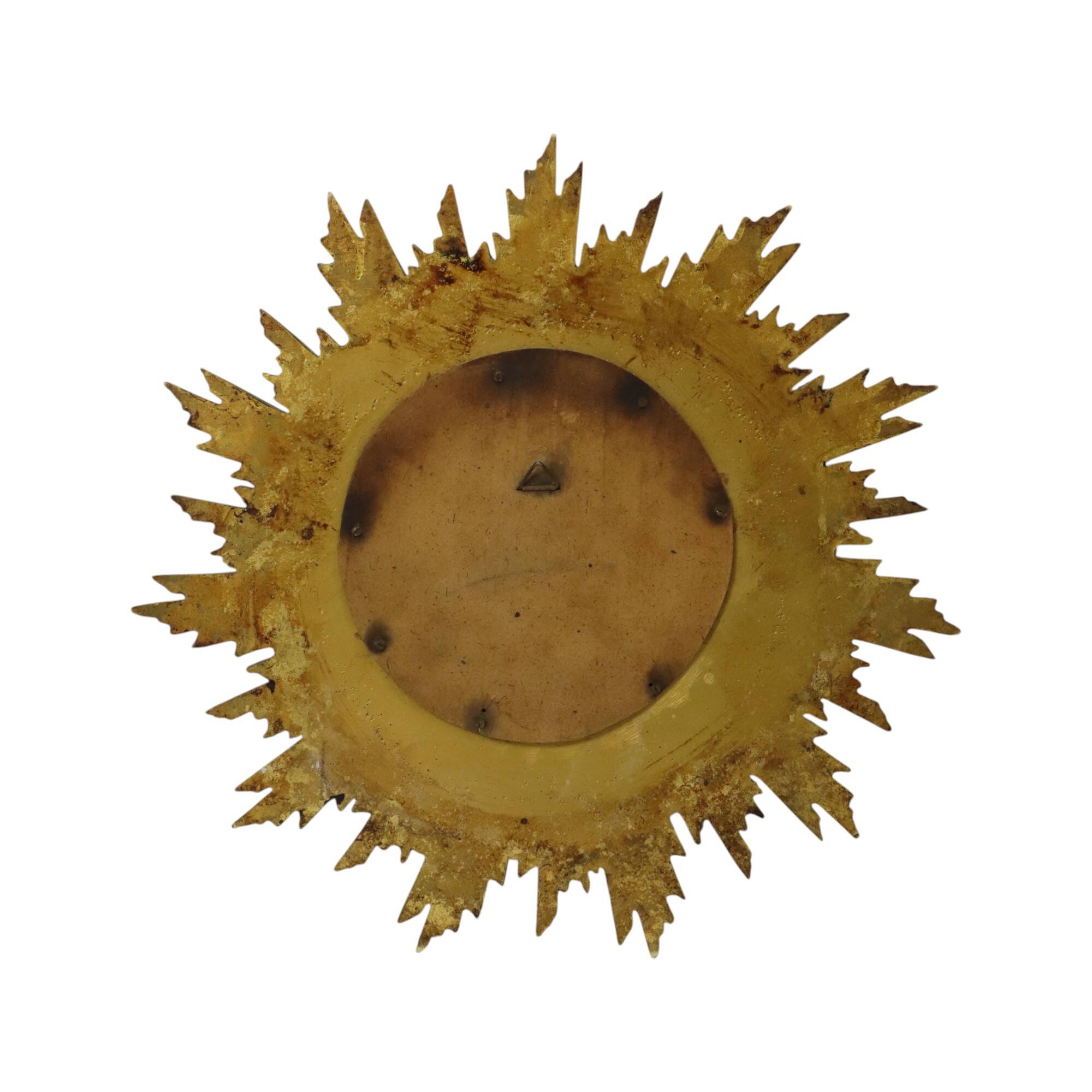 Vintage Sunburst Mirror Sun Mirror Gold Leaf Sixties 42cm