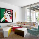 Modular Coffee Table Made In Coloured Lacquered Wood With Gloss FInish