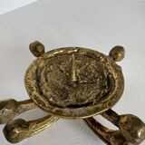 Vintage Brutalist Bronze Candle Holder