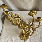 Pair of gilt bronze wall candlesticks