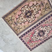 Set of 2 vintage handmade Turkish rugs 56x102 cm