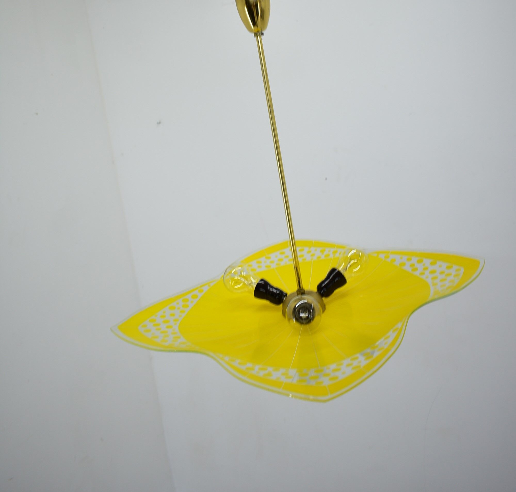 Midcentury Glass Pendant / Šenov, 1960s