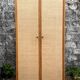 Vintage rattan and woven wicker wardrobe 1970s
