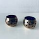 Pair of brass and glass tealight holders
