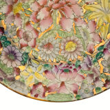Chinese porcelain plate gold gold decorated with a thousand flowers Qianlong