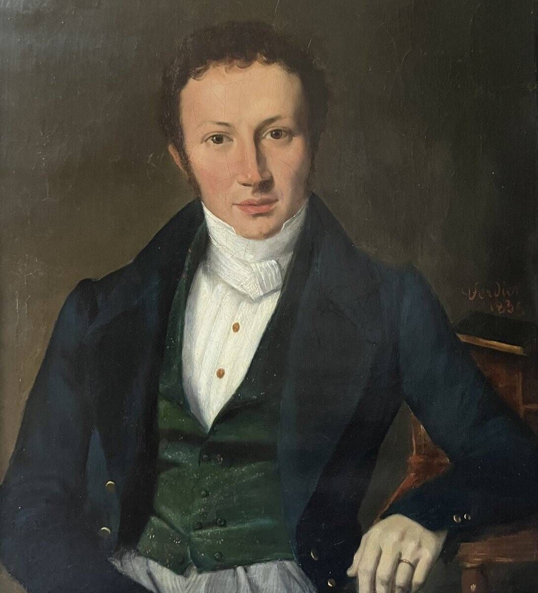 Marcel Antoine Verdier (1817-1856) Portrait of a Young Man, 1835, oil on canvas signed
