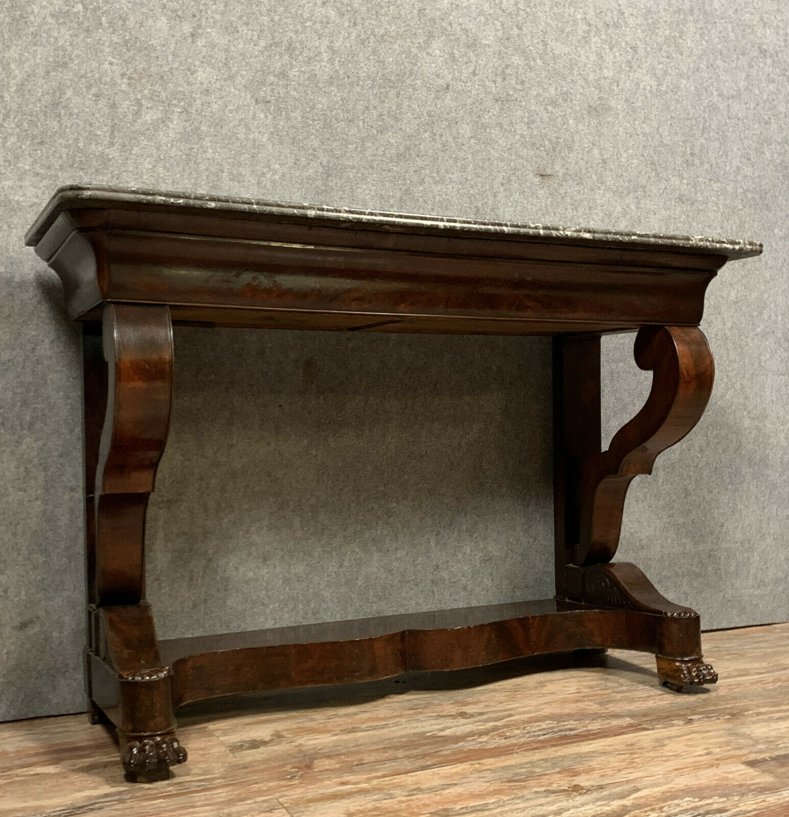 Console with crosses empire era mahogany around 1810-1820