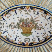 Important oval dish in faience from Boulogne-sur-Mer - Géo Martel