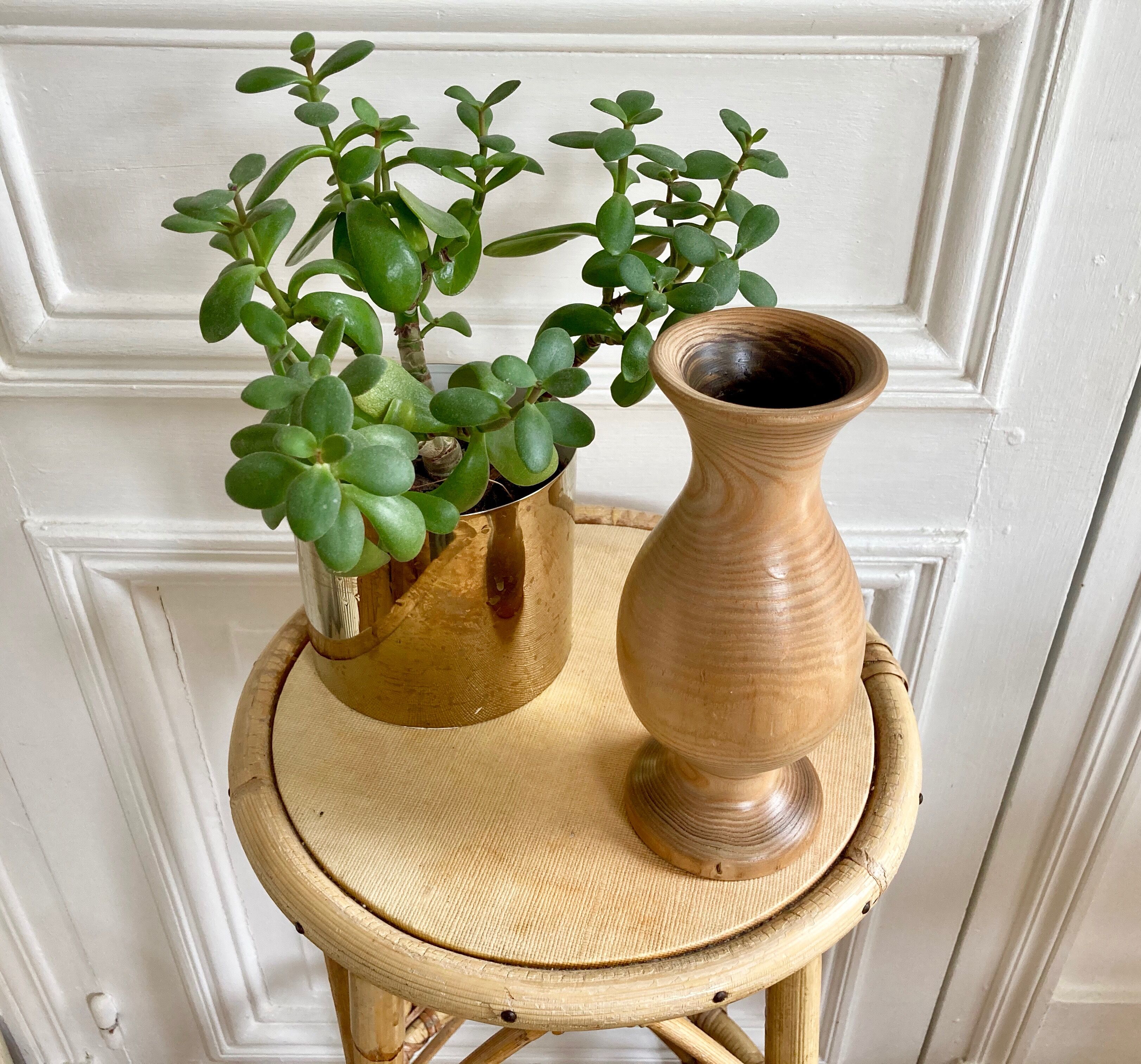 Matte turned wooden vase