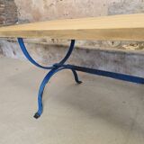 Table en fer forgé et bois massif