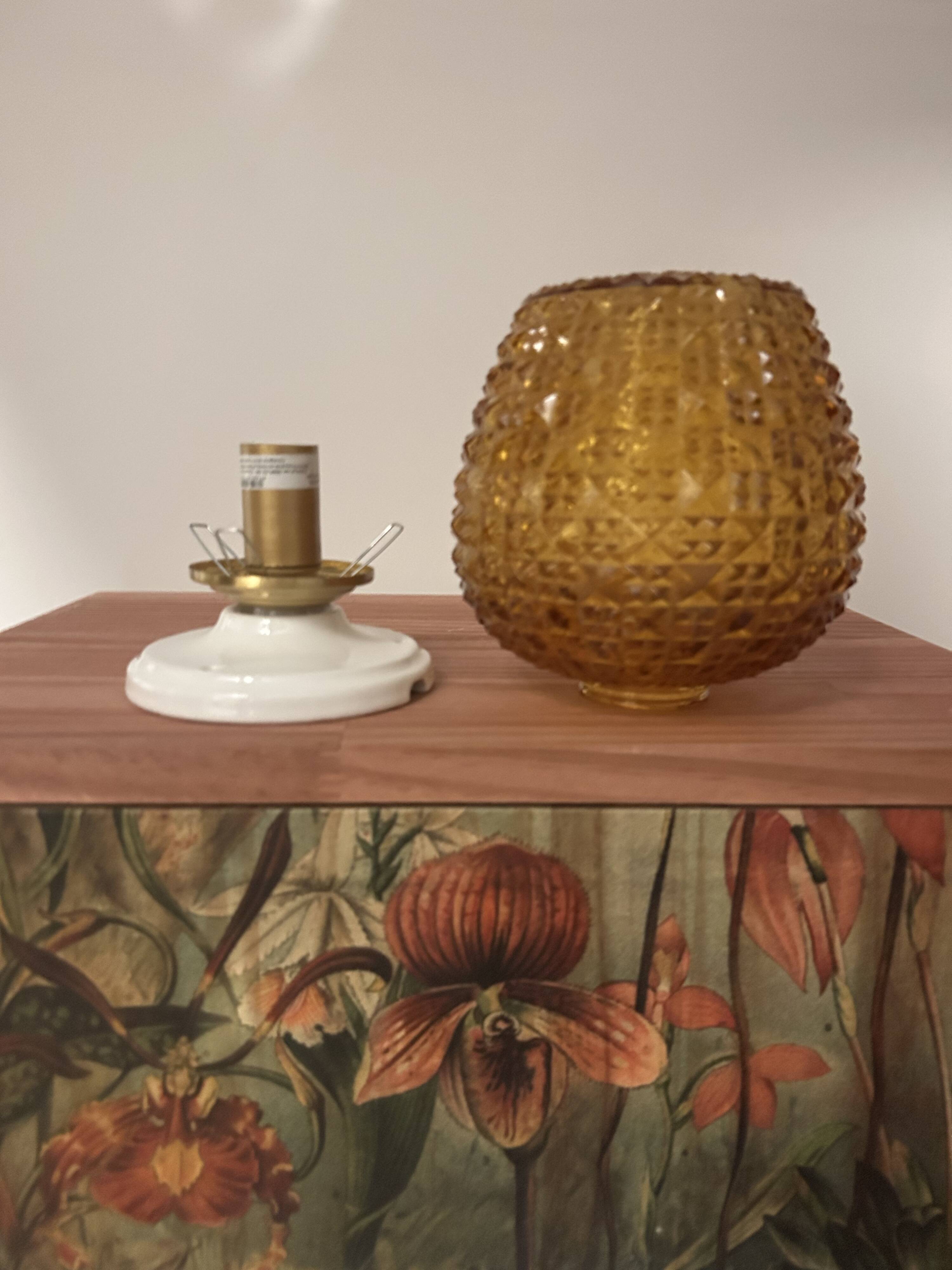 Pair of gold glass wall sconces