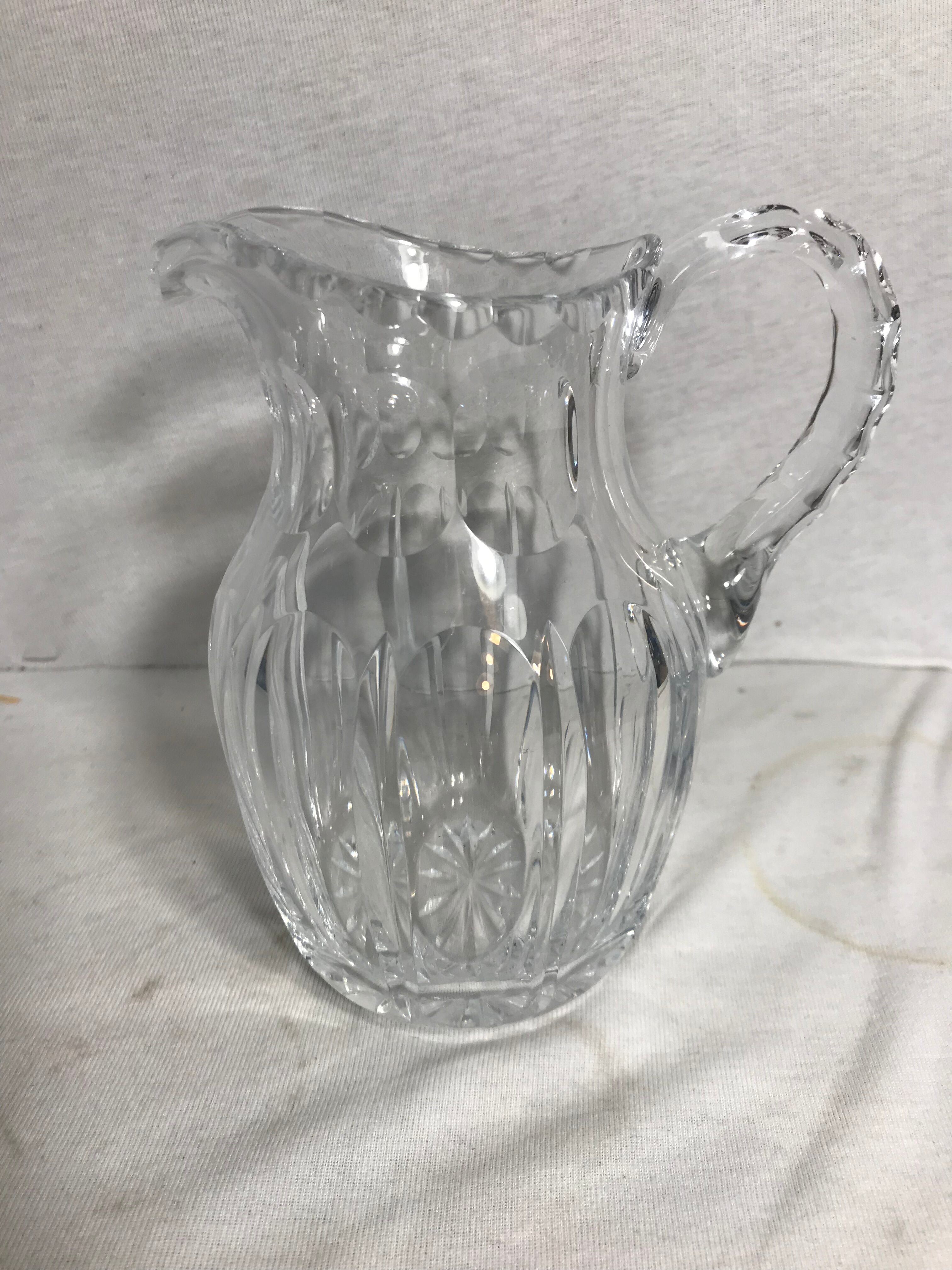Former pitcher ewer molded crystal polished jug vintage