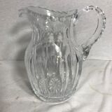 Pichet aiguière cristal moulé taillé verseuse vintage