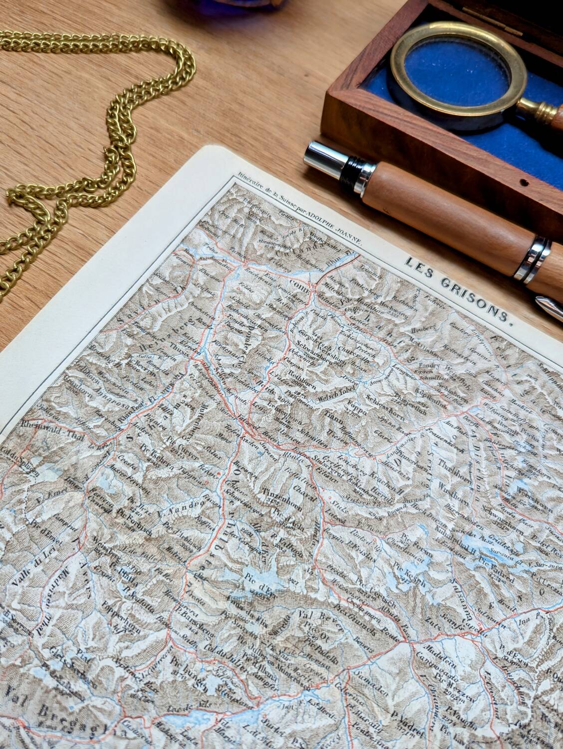 Imprimée en 1844, les Grisons, Suisse.