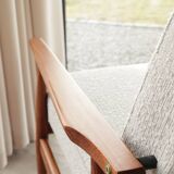 Vintage off-white bouclé armchair concluded by H.Lis