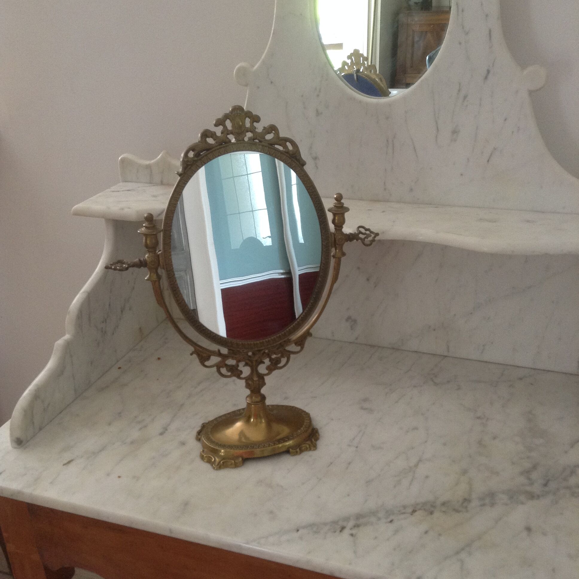 Psyche brass mirror of the 20th 30x39cm