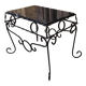 Wrought iron coffee table with black marble top