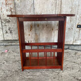 Antique Wooden Nightstand Side Table Folding Shelf Wine Magazine Rack