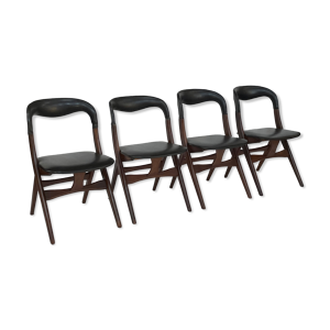 ensemble vintage de 4 chaises AWA design années 1950 Louis van Teeffelen