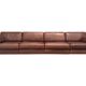 Brown leather modular sofa by De Sede; DS76, 1970s (straight)