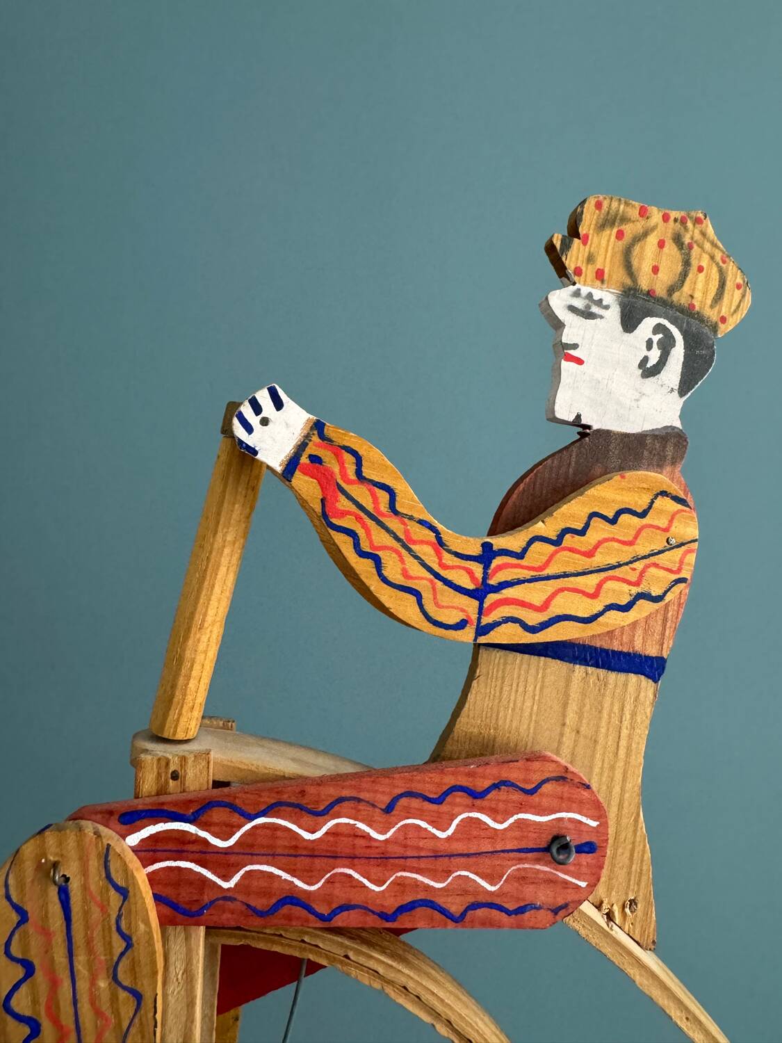 Old painted wooden push toy, circa 1930