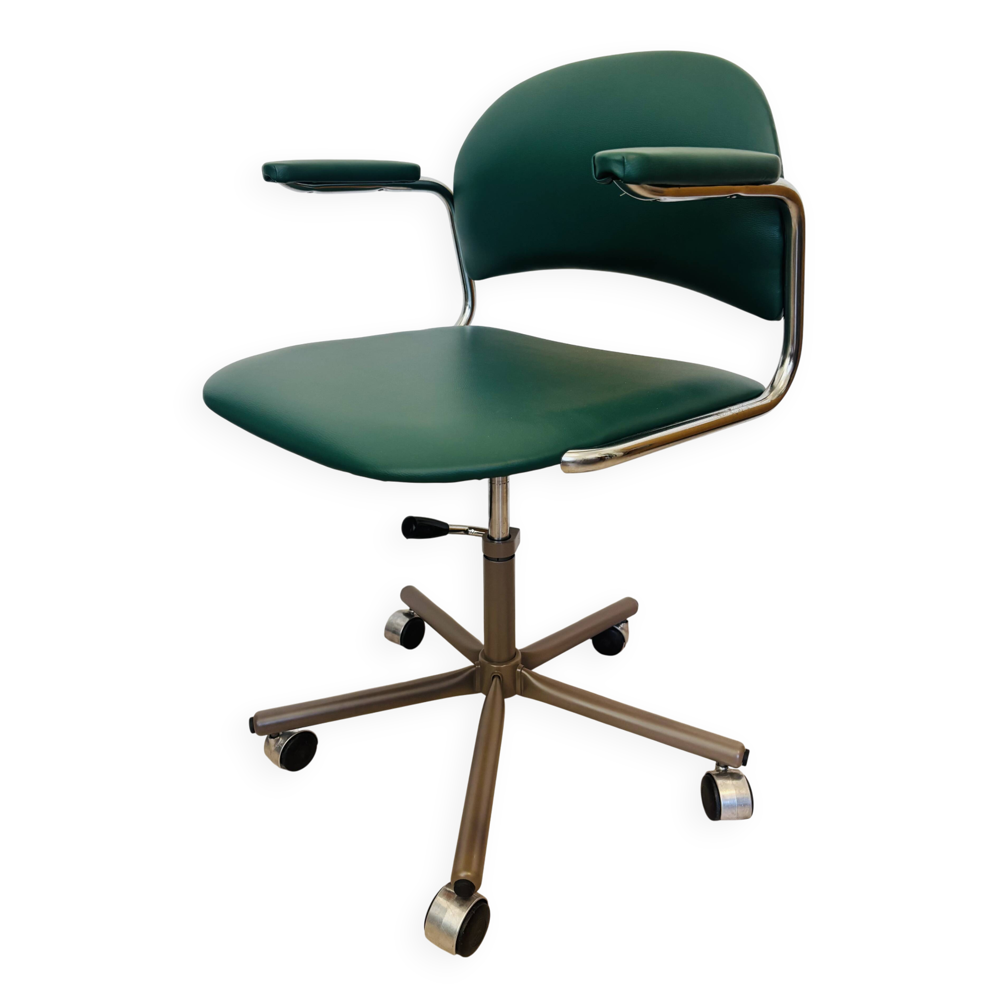 Vintage Dark Green Office Chair by Kovona K-107, Czechoslovakia 1970’s