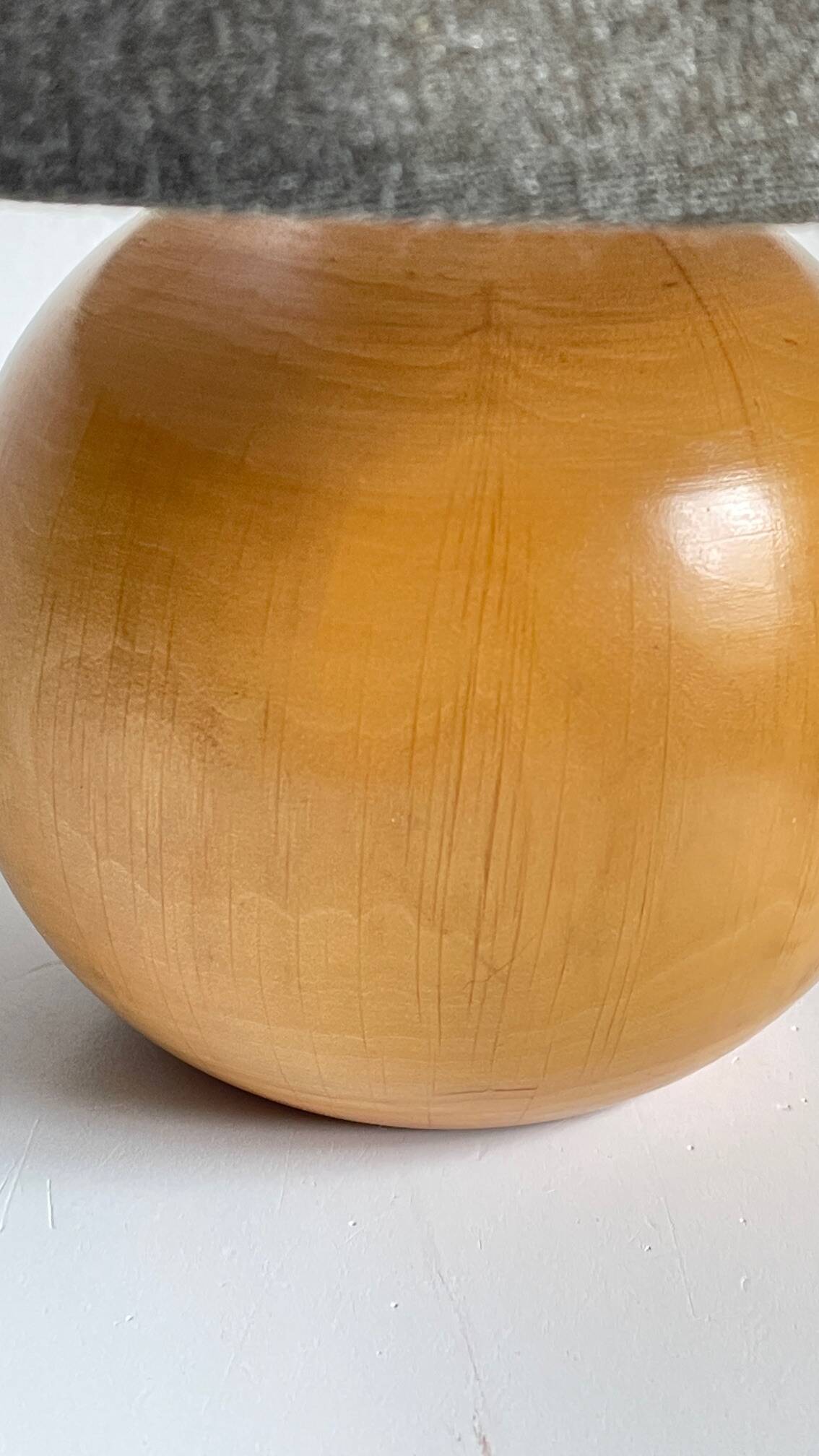 Solid wood ball lamp from the 70s