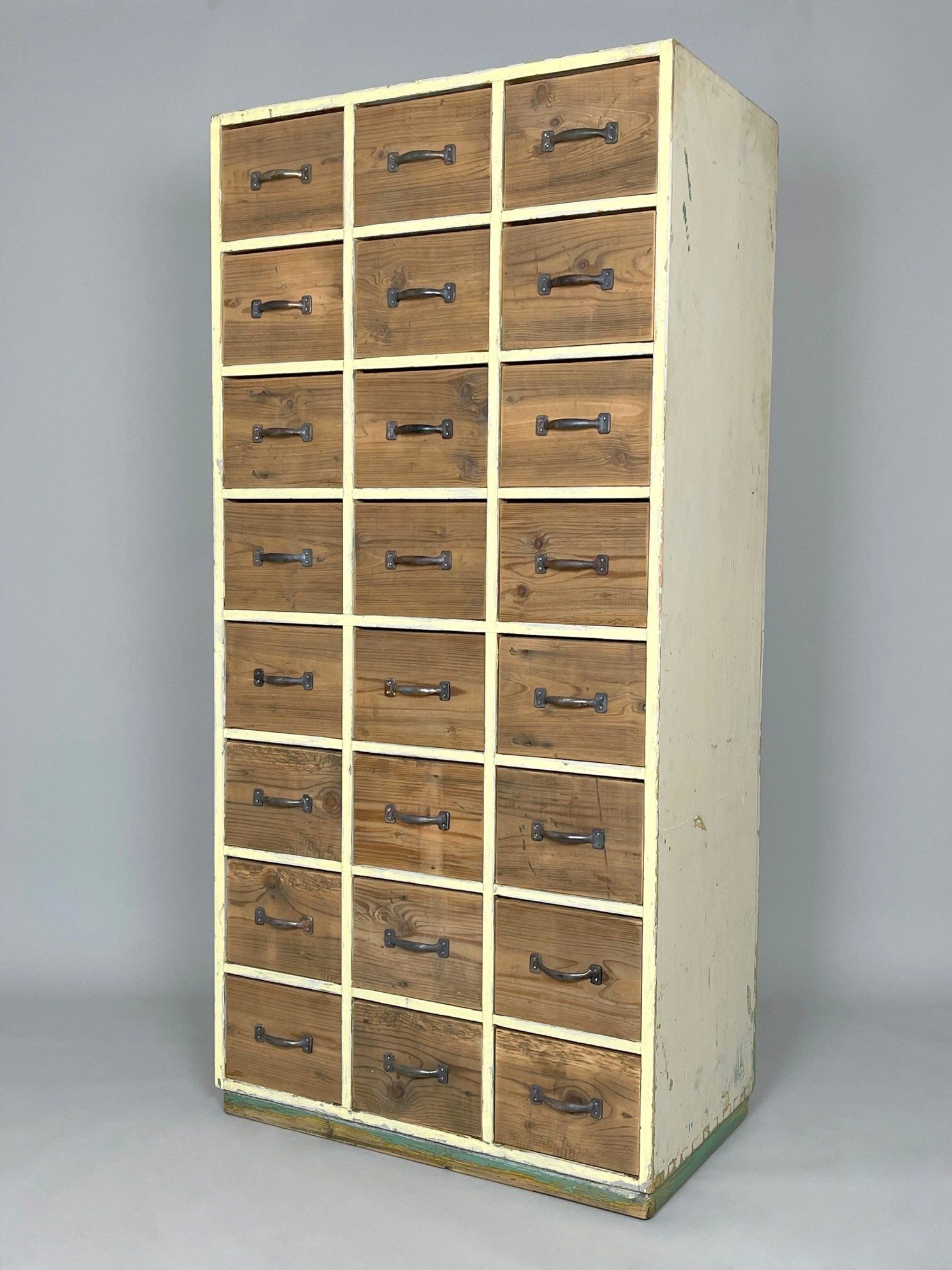 Vintage Industrial Wooden Filling Cabinet, 1940's