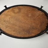 Wrought iron serving tray, Art Nouveau style, Art Deco period, Signed GERMON