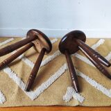 Vintage tripod stool pair