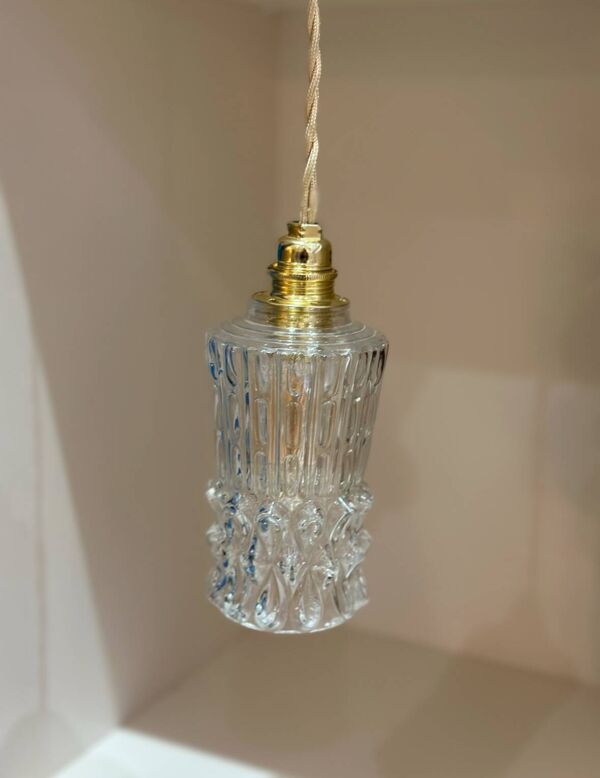 Lampe baladeuse vintage - verre moulé