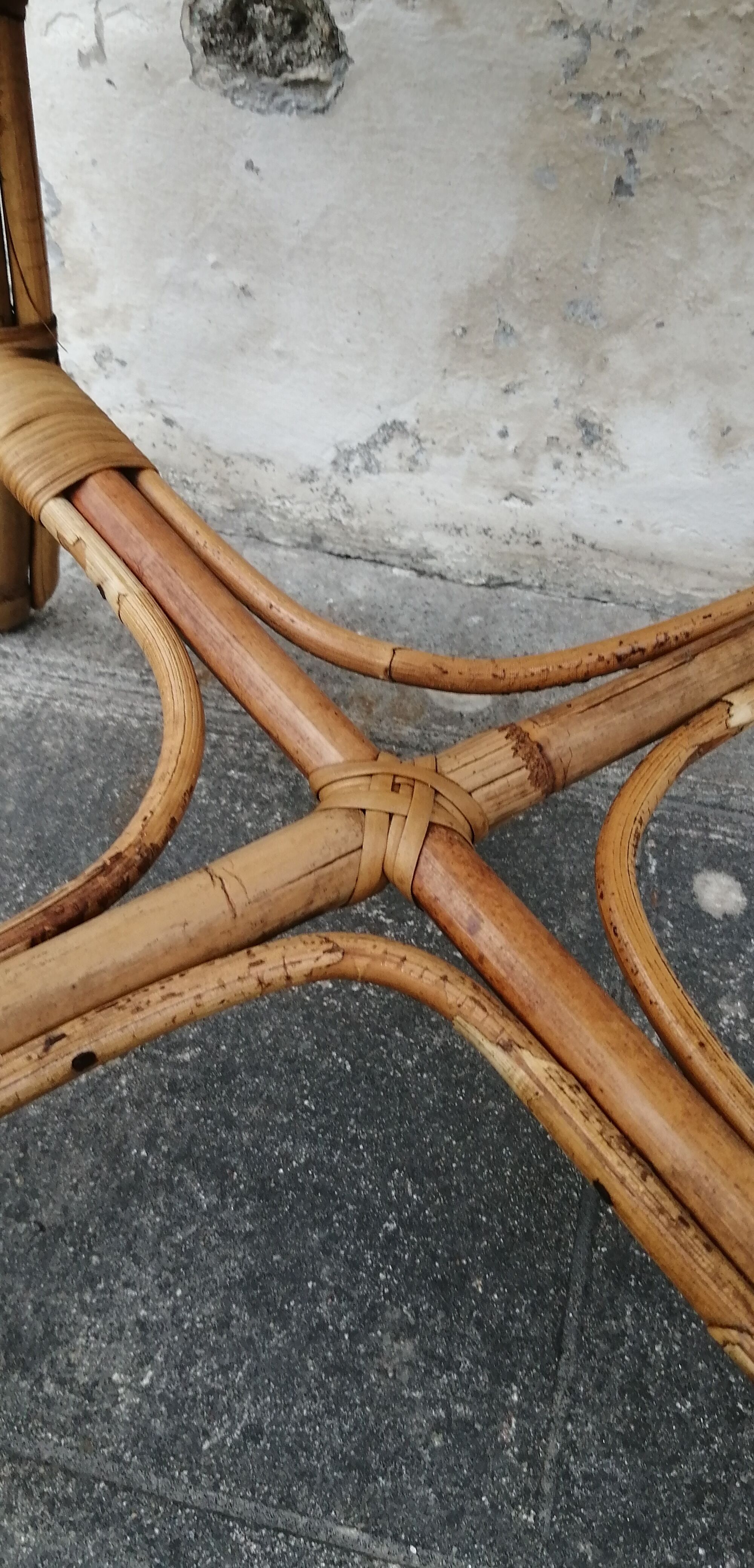 Antique rattan bistro chair
