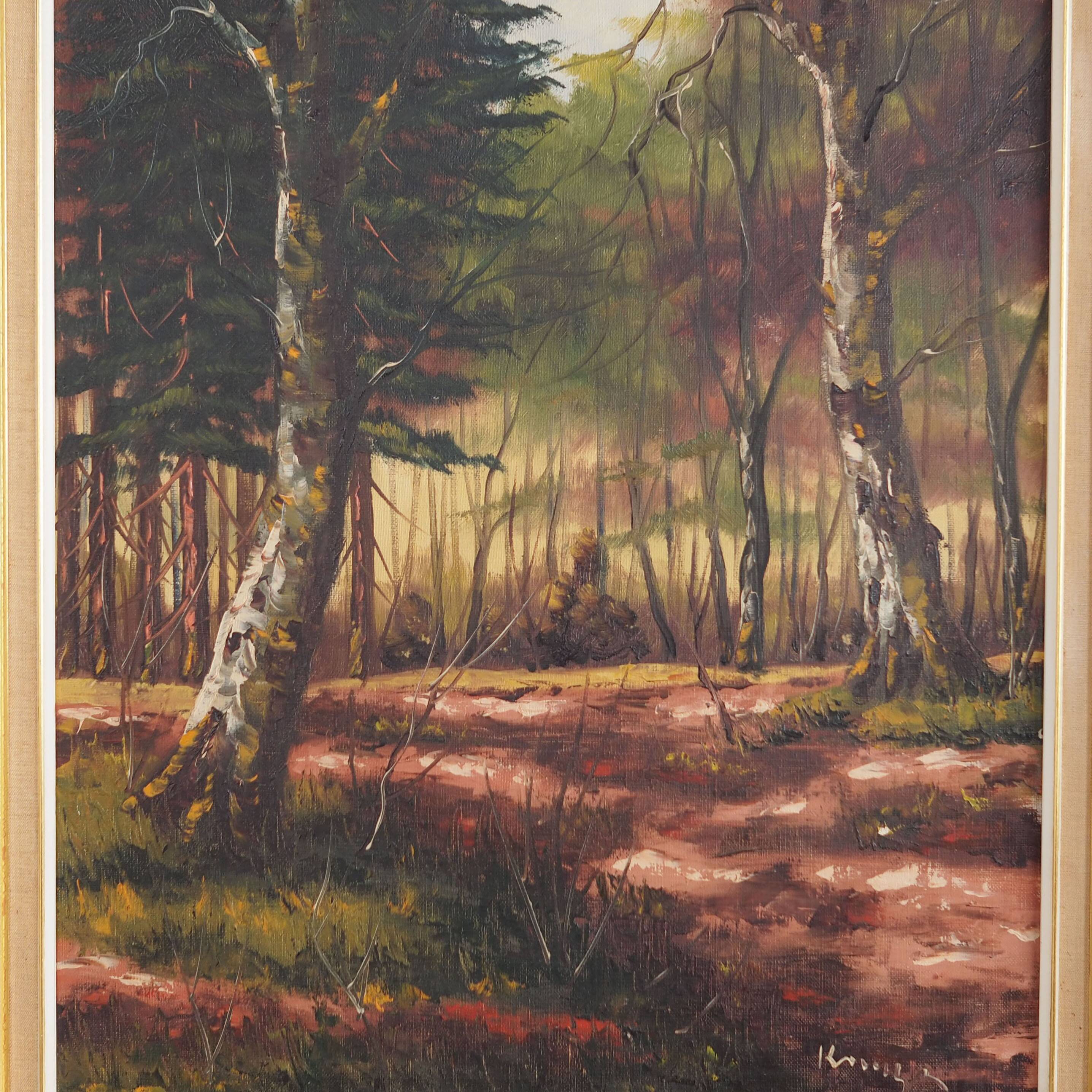 Painting „The Deep in the forest”, Scandinavian design, 1970s
