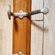 Porte manteau art déco bois et fer blanc