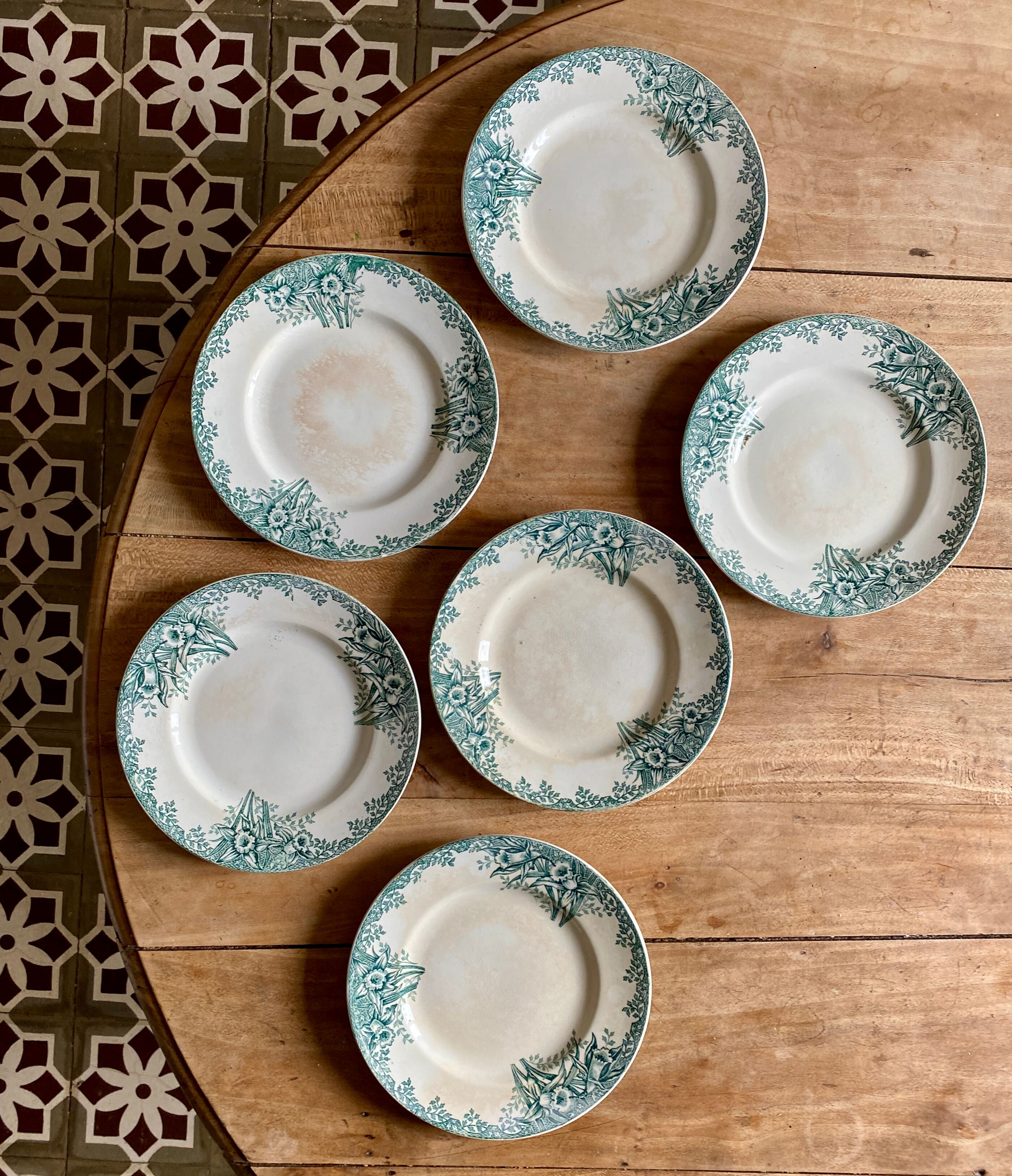 Set of 6 flat plates in iron earth (LOT 5)