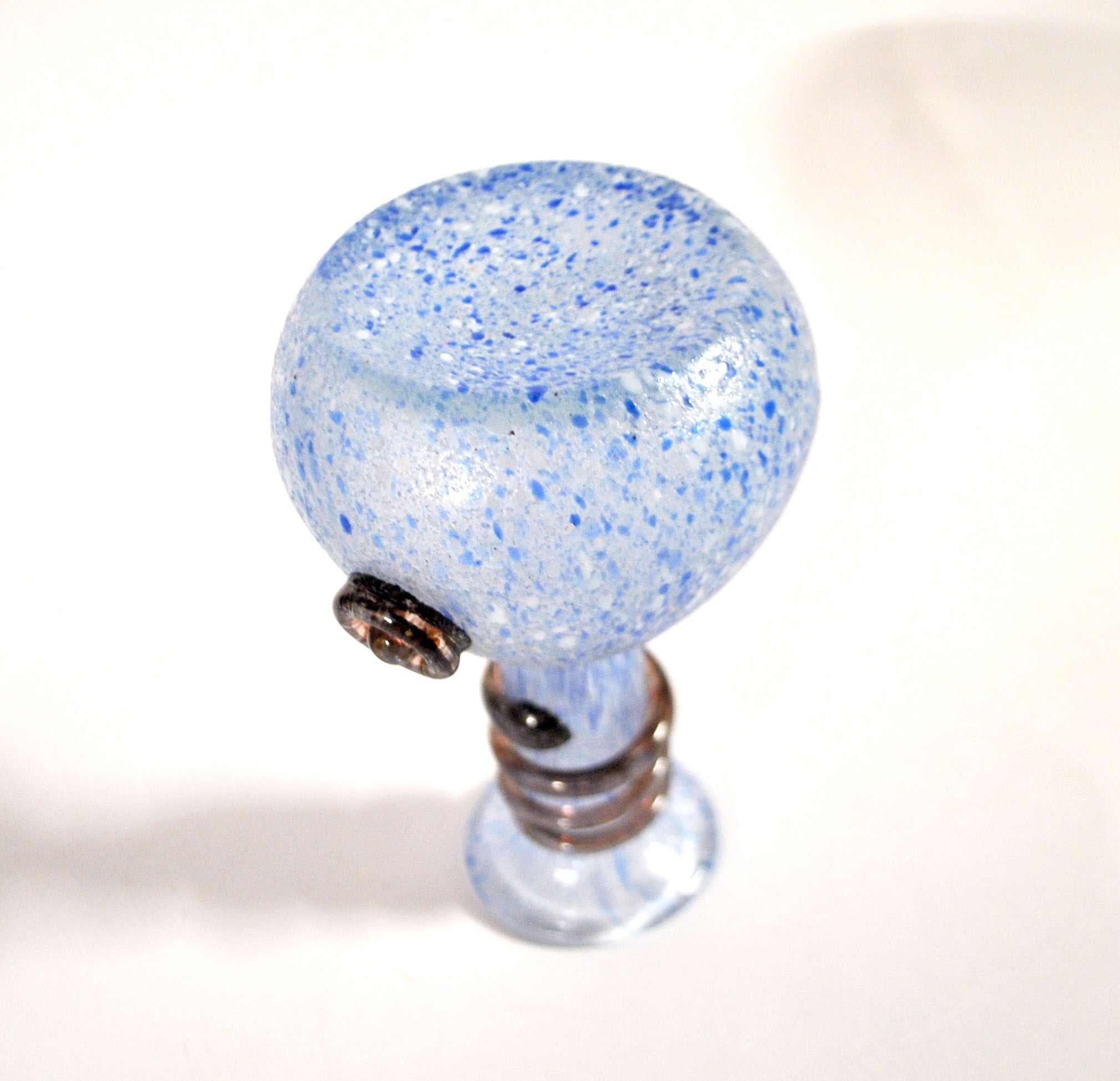 Coloured vase in blue and white glass paste – Murano bottle Italy