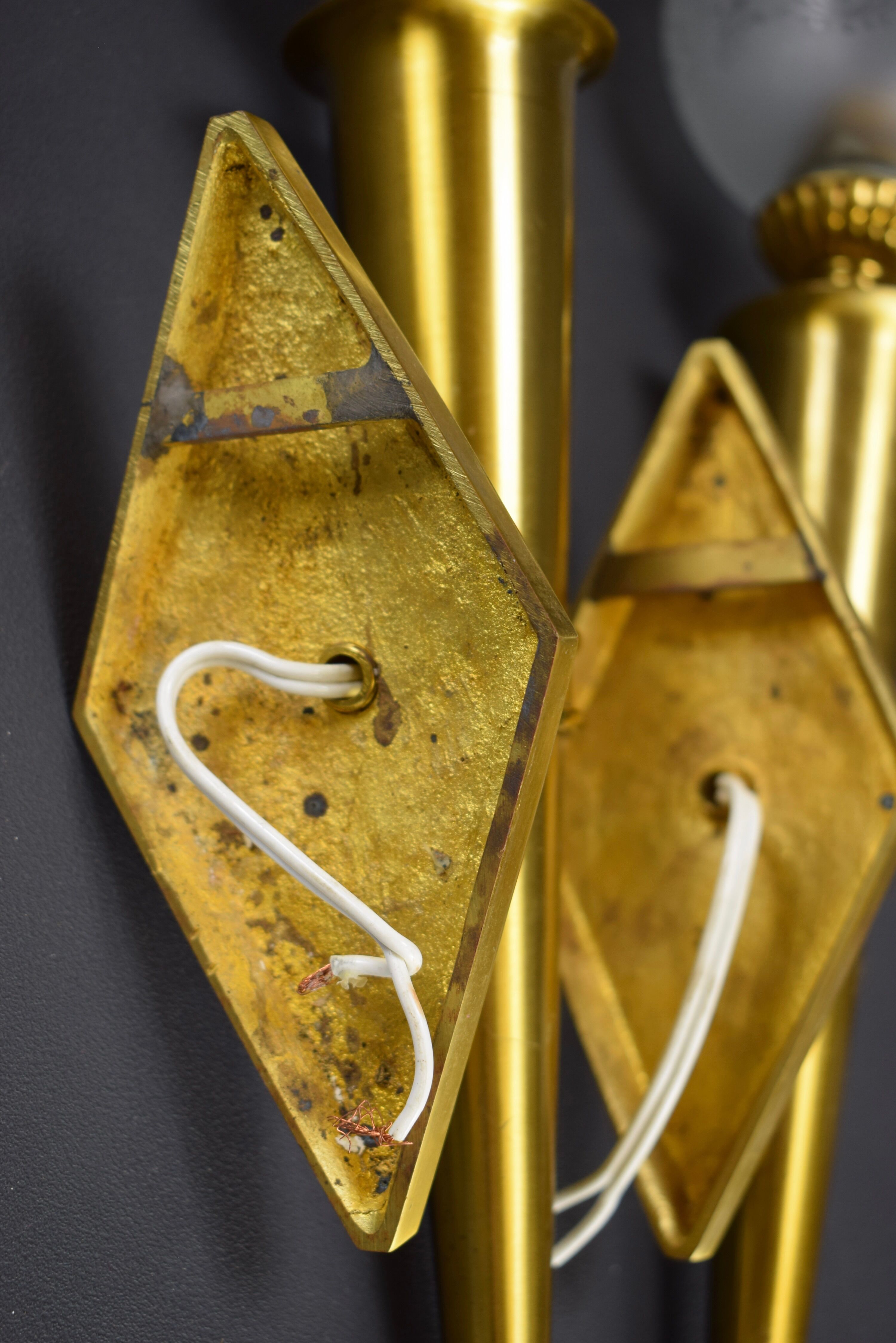 Pair of Wall Scuffles Bronze Torches and Golden Brass Torches