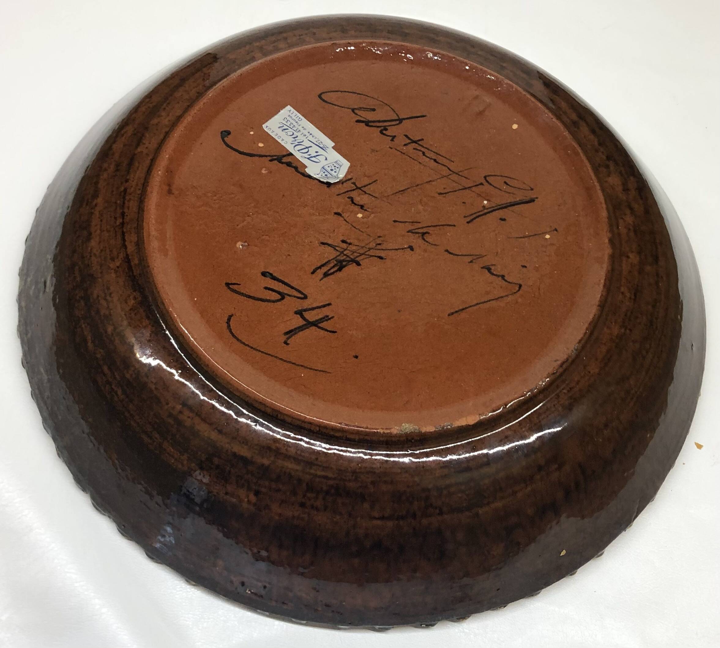 Nimy ceramic dish by Georges Destrebecq circa 1950