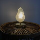 Brass table lamp and vintage torch globe
