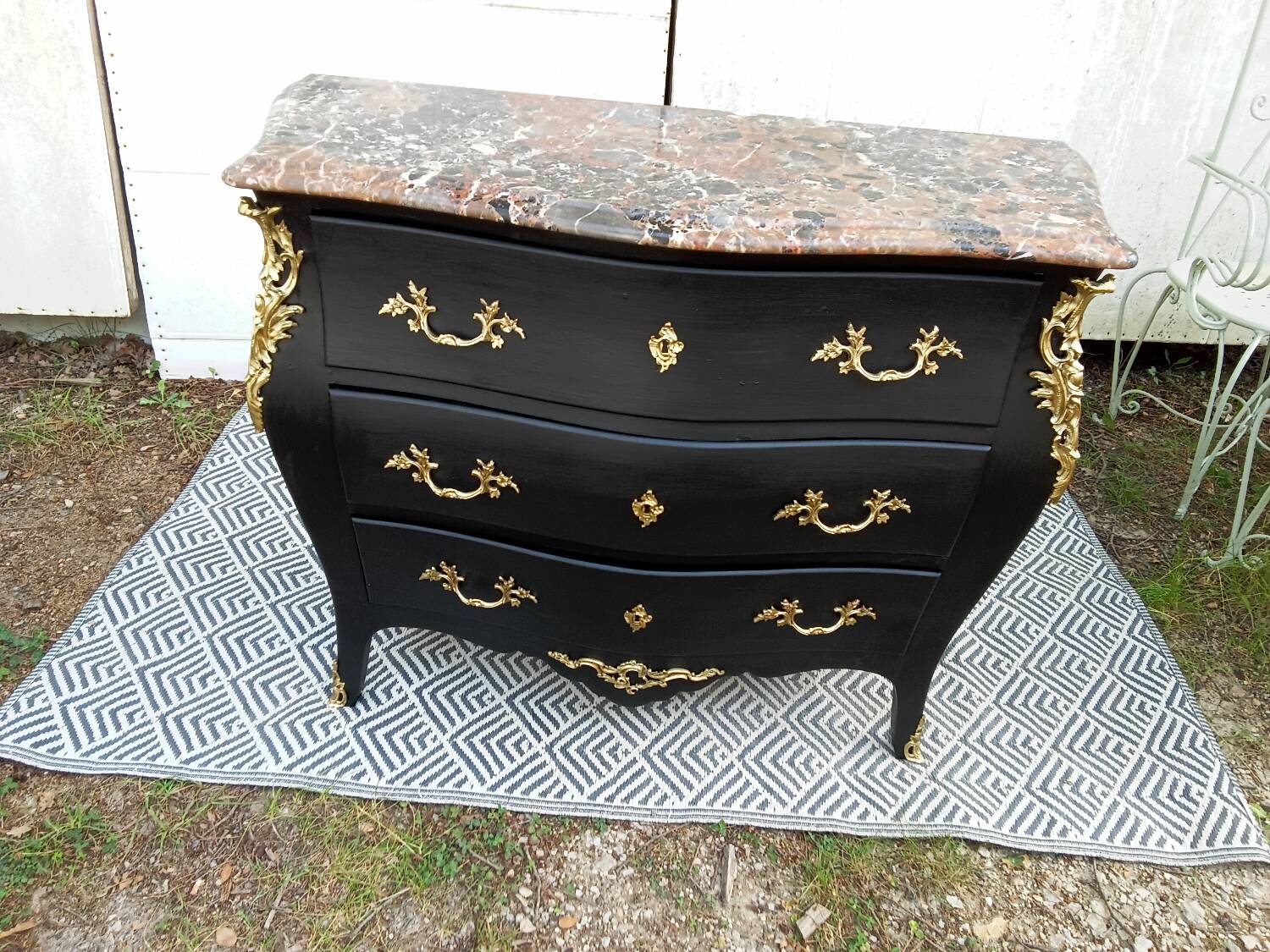 Commode style L.XV noire
