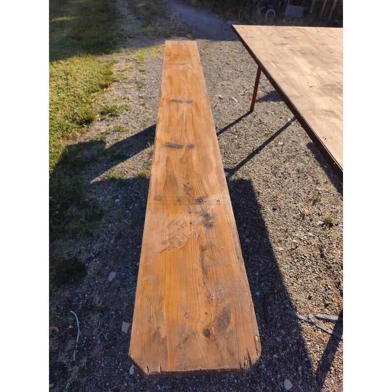 Industrial or communal table with benches