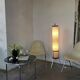 Lampadaire seventies totem, chrome et daim