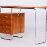 Bauhaus Restored Oak Writing Desk Made in 1930s by Robert Slezak, Czechia