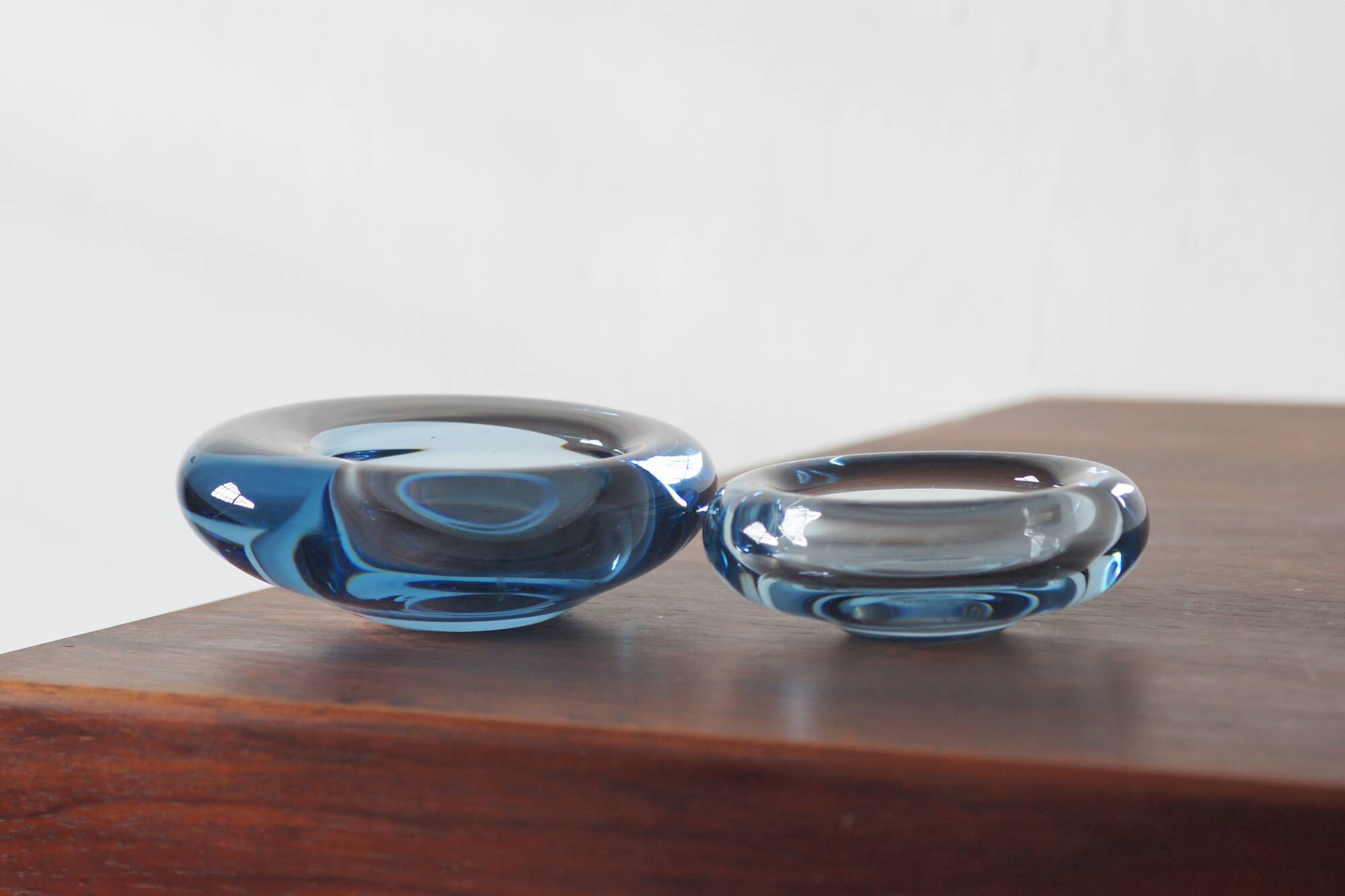 Glass Bowl design Per Lütken for Holmegaard, 1950s set of 2.