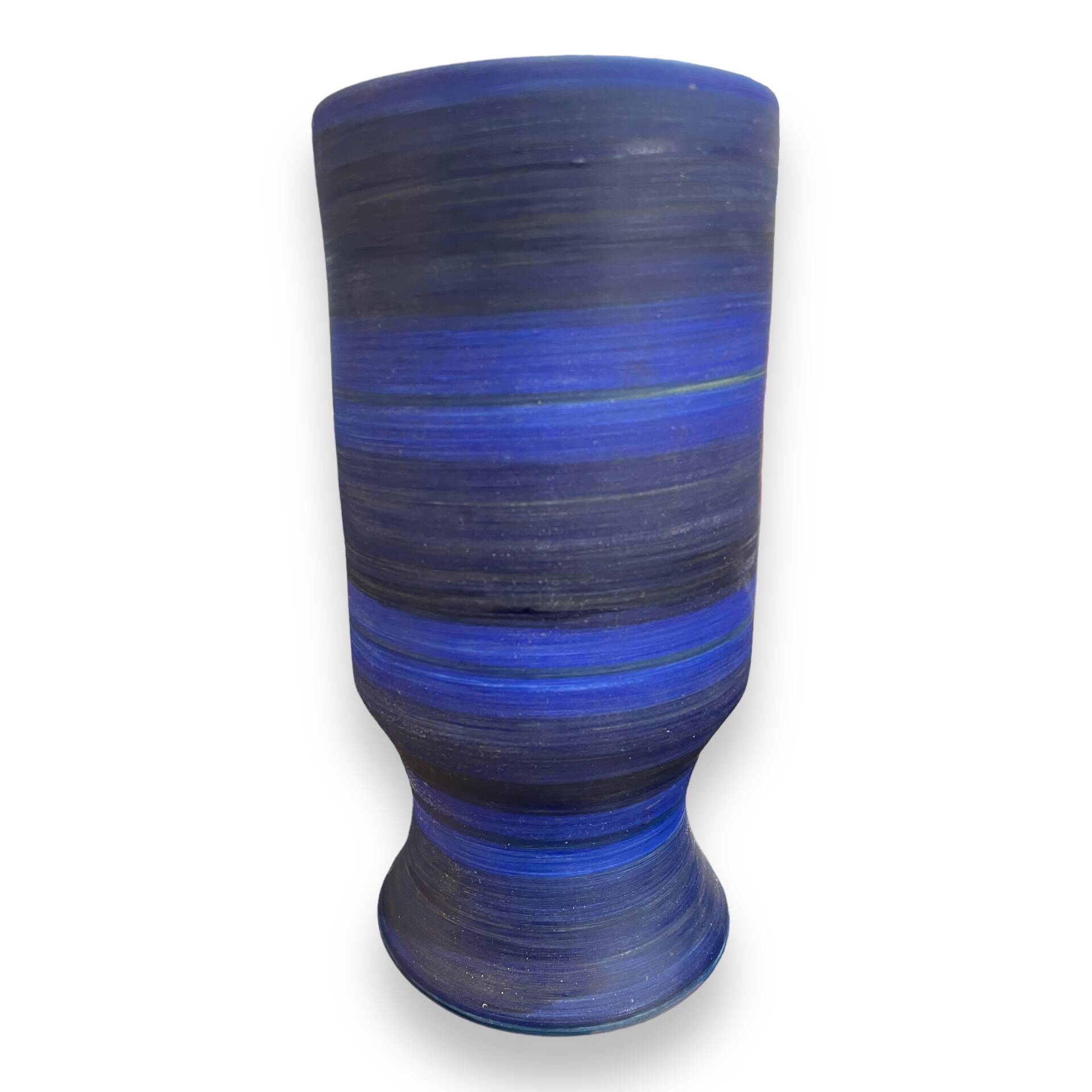 Georges Cueille Blue Vase with Rotating Decor